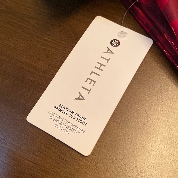 Set Of Athleta Elation Train Printed 7/8 Tight And Ultimate Printed Crop A-C Top - Picture 6 of 7